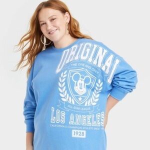 NWT 2X Disney Mickey Mouse Universal Los Angeles Off-Center Print Sweatshirt